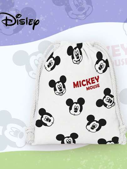 1PC,Official Mickey Mouse Drawstring Bag - Perfect Party Favor Gift For Kids, Multi-Purpose Storage Pouch,Travel Accessory,Easy To Clean,Whimsical Style,Fashion Lovers,Wristlet Accessory,Everyday Essentials,Playful Accessory,Collectors Item,Halloween