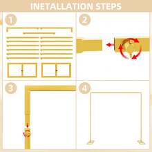 Wedding Square Backdrop Stand,Wedding Arches For Ceremony Square Metal Balloon Arch Stand Garden Arbor Frame For Wedding Birthday Party B Aby Background Decoration,8FTx8FT Gold - Vàng 8FT - Xem 6