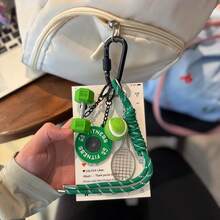 Breloc brățară țesută cu gantere pentru tenis, lucrat manual, accesoriu cu pandantiv pentru cheie de mașină, folosit pentru cadouri de Halloween și accesorii de agățat rucsac, decorațiuni de sărbători, cadouri de petrecere, brelocuri unice, bijuterii creative, țesut durabil, brățări lucrate manual, breloc pentru tenis, obiecte decorative mici, potrivit pentru pasionații de Halloween și colecționarii de accesorii.