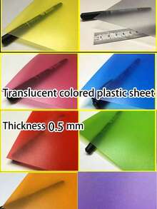 10 片 0.3 毫米彩色 PVC 透明塑料片、8 片 0.5 毫米彩色 PP 磨砂塑料片、彩色塑料薄膜片、用于手工 DIY 的透明塑料片（所有透明塑料片两面均有保护膜，使用前请撕下）