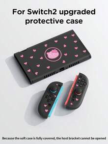 1pc Pink Heart, Bow & Leopard Print Kitten Pattern Protective Case Compatible With Nintendo Switch 2 (2025), Switch NS, Switch OLED, Switch Lite, Accessories For Nintendo Switch 2/Switch, Full Set Including Storage Pouch, Card Slot Dock, Best Gift For Switch Players - Multicolor - View 4