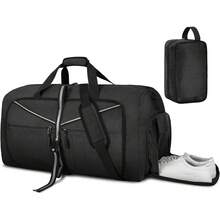 Maleta Deportiva 2 piezas con 1 neceser Maleta Deportiva Hombre Gran Capacidad Maleta Gym Impermeable Bolsa de Viaje Negro 100L - Negro - Ver 1