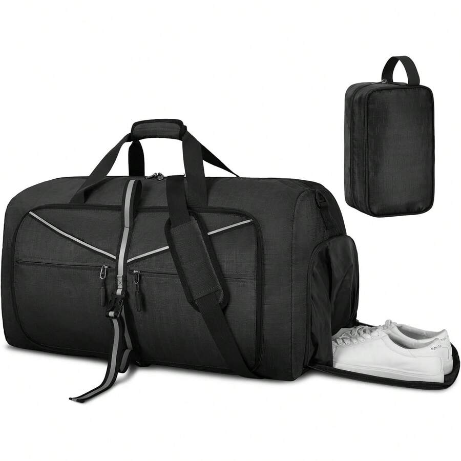 Maleta Deportiva 2 piezas con 1 neceser Maleta Deportiva Hombre Gran Capacidad Maleta Gym Impermeable Bolsa de Viaje Negro 100L - Negro - Ver 1