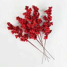 10 pièces/5 pièces - Pics de baies rouges artificielles avec aubépine, branches de baies rouges artificielles en mousse, baies de houx, décorations d'arbre de Noël, artisanat DIY, ornements de Noël, décoration de mariage et de maison, décoration de fête, arrangements floraux en soie, bouquet, plante pour couronne de Noël, décoration de maison pour fête de Noël