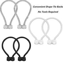 2 Curtain Hooks, Braided Cord Curtain Clasps For Fixing Curtains, Simple And Elegant Home Decor - Multicolor - View 1