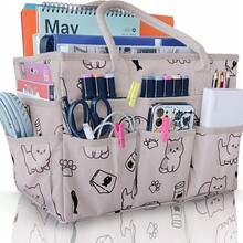 Small Blue Flower Oxford Cloth Tote Bag With Pockets And Handles, Suitable For Teachers, Officials, Artists, Travelers, Etc.