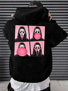 Scream Bubblegum Hoodie Men's Oversized Streetwear Double-Sided Graphic Hoodie  Soft Cotton Fabric, Comfortable Breathable, Stylish Graphic Design