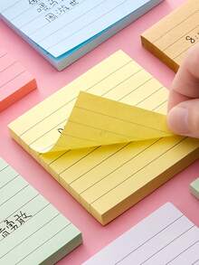 240pcs Assorted Color Striped Horizontal Line Sticky Notes, Removable Self-Adhesive Memo Pad