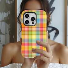 Simple Printed Pattern, Double Layer Protection, Fashionable Film Phone Case, Suitable For IPhone 16 15 14 13 12 11 Pro Plus Pro Max Series Glossy Two-In-One Phone Case, An Excellent Gift For Friends And Holidays, Phone Accessories, Fashionable Appearance, Cartoon Pattern, Durable Film Material, Lightweight Protective Case, Slim Design, First Choice For Young People, Ideal For Gifting - 混合顏色 1 - 查看 6