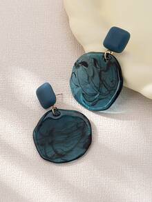 1 Pair Retro Acrylic Round Pendant Earrings, Everyday Jewelry For Women - Multicolor - View 6