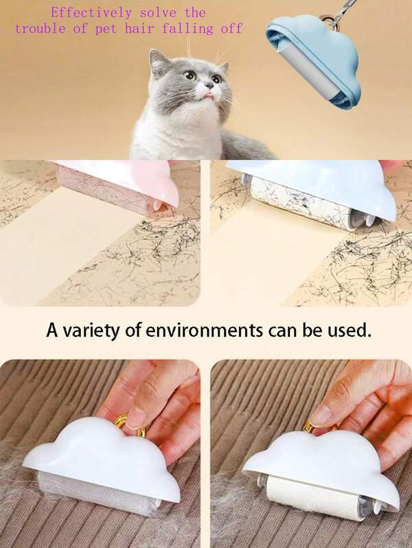 1 Stück tragbarer wolkenförmiger Haartrenner für Haustiere: Mini & praktisch, einrolliger Fellentferner, löst Fellprobleme einfach, hält Kleidung sauber, kreatives Haustier-Pflegeutensil, mehrfarbige wolkenförmige Einweg-Haustier-Haarrolle, tragbar & praktisch für den Außenbereich, geeignet für Katzen, Hunde, Kleintiere, Haarentfernungsrolle für den Heimgebrauch mit Plastikabdeckung