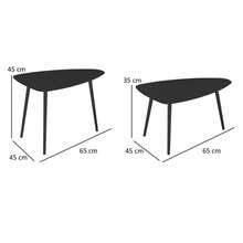 Outsunny Coffee Table Set Of 2, Weatherproof Balcony Table Made Of Steel, Side Table In Geometric Design, Outdoor Coffee Table, Garden Table Patio Table For Garden Patio Balcony Black - 1 - View 2