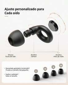 Protectores Auditivos con 8 Earplugs Tapones Auditivos para Dormir, Reducción de Ruido 45 dB, Tapones para Oídos Concierto, Tapones Oidos de Silicona, Ear Plugs Lavable y Reutilizable, - BLANCO - Ver 10