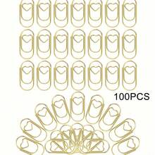 100pcs Miniature Gold Heart Shaped Paper Clips, Versatile Metal Office Supplies For Study, Office, And Home,Back To School,School Supplies - Mini Heart Shape - View 12