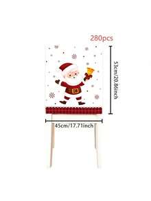 4 piezas/6 piezas/280 piezas Fundas para sillas navideñas, fundas para sillas con diseño de Papá Noel y campanas, decoraciones navideñas para fiestas, fundas para sillas de Navidad para interiores y exteriores, suministros para fiestas navideñas, adecuadas para reuniones familiares navideñas, decoración de ambiente para fiestas festivas, regalos, decoración temática de restaurante, fundas para respaldos de sillas de lino, decoración estacional para el hogar, fundas para sillas resistentes a la suciedad, fundas para sillas de comedor navideñas