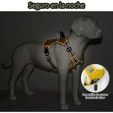 Pechera para Perro Chico Mediano Grande, Arnés para Perros Ajustable Reflectante Sin Tirones con Bolsa de Almacenamiento y Asa de Control para Caminar Viajar Entrenar Perros Accesorios - Amarillo - Ver 6