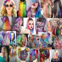 8 PCS Blue Teal Hair Accessories Clip In Colored Hair Extensions Girls Colorful Hair Pieces Party Highlights Heat Resistant Synthetic Mutilcolors Straight Wig Pieces Blue Teal - Màu xanh ngọc - Xem 7