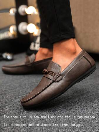 Mocasines casuales versátiles para hombres, zapatos tipo pescador sin cordones, zapatos holgados, zapatos de lona planos tipo náutico, zapatos formales negros, zapatos casuales de tela, zapatos de cuero (corren pequeños y estrechos, por favor pida 2 tallas talla grande grandes)