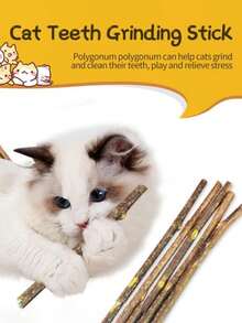 猫咪牙齿清洁咀嚼棒 - 猫咪专用，牙齿护理和磨牙玩具，咀嚼，清洁，耐用，娱乐，自玩，缓解无聊，猫咪薄荷味，鱼味猫玩具 - 彩色 - 查看 8