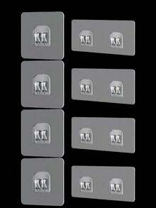 10 buc cârlige transparente pentru raft agățat, plasture de fixare pentru raft de depozitare pe perete, cârlig autoadeziv pentru fixarea coșului de depozitare, accesorii autocolante utilitare pentru dormitor, baie, bucătărie, living (6/8/16 buc)