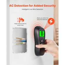 Stud Finder Wall Scanner, 5 In 1, Electronic Wall Stud Detector With Smart Sensor, High-Definition LCD Display And Audio Alarm, For The Center And Edge Of Metal, AC Wire, Joists, Pipes, Black - US A Type Plug(110-127V) - View 5