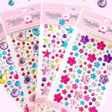 Assorted Gem Crystal Diamond Cartoon Stickers, High-Quality Acrylic Material DIY Rhinestone Stickers, Vibrant Colors, Easy To Peel And Stick, Suitable For Water Bottles, Cups, Face, Nails, Phones, Laptops, Furniture, Refrigerators, Guitars, Skateboards, Party Favors, Birthday Rewards, Crafts And More (Random Colors)
