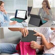 YQQ Galaxy Tab A9 Plus Case With Keyboard 5G 11 Inch 2023 SMX210 X216 X218 7 Color Backlit Detachable Tablet Keyboard Cover With S Pen Holder For Samsung Galaxy Tab A9+ 11" (Black)5801