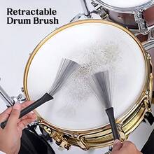 A Drum Brushes Retractable Wire Brushes Drums Drum Sticks Brush With Comfortable Rubber Handles