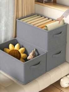 1 pièce Boîte de rangement pliable de style tiroir en tissu Oxford beige de style festif de Noël, organisateur sans compartiment pour le placard, jeans et pulls - Collection de Noël, convient pour l'organisation des vêtements d'hiver, cadeau de Noël idéal pour la préparation de la maison, essentiel pour le réapprovisionnement de fin d'année, parfait pour la décoration d'automne