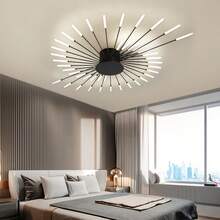 Đèn trần LED âm trần 28/30/42 đầu, có thể điều chỉnh độ sáng bằng điều khiển từ xa, chụp đèn bằng acrylic màu đen mờ hoặc vàng, thích hợp cho phòng ngủ, phòng khách, phòng ăn, bao gồm phần cứng lắp đặt, tùy chọn chiếu sáng nhiều màu, chiếu sáng tùy chỉnh, đèn kim loại và acrylic thiết kế pháo hoa - Nhiều màu - Xem 9