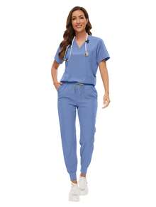 Uniforme de enfermería de alta calidad - Juego de ropa para trabajo en clínicas de belleza, spas, veterinarias, dentistas y otros entornos sanitarios para mujeres