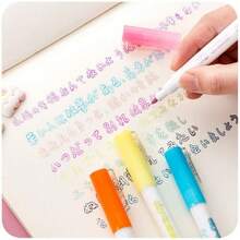 ​​Set de 8 Marcadores de Doble Línea - Marcadores de Contorno Profesionales| Colores Vibrantes Intensos| Ideal para Lettering, Manga y Manualidades| Trazo Preciso 0.5mm y 1.0mm| Incluye: Amarillo, Verde, Rosa, Azul Cielo, Azul, Morado, Naranja y Negro​​ - Colocar - Ver 4