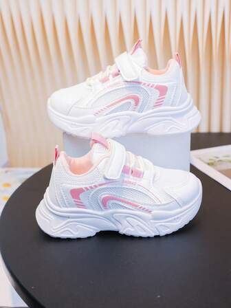 1 Pair Children's Casual Sports Shoes, Breathable Mesh Fabric, Comfortable Lace-Up Design, Suitable For Spring/Summer, Fashionable Kids Shoes For All Seasons, New Spring/Autumn Style For Boys And Girls