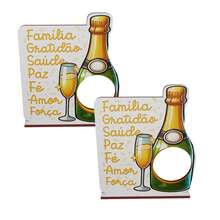 Kit de 50 Plaquinhas Lembrancinhas de Ano Novo com Chaveiro 2026 - 5 Variações