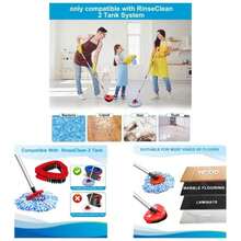 O Cedar 8 Pack Spin Mop RinseClean 2 System, Microfiber Reusable Mop Refills, 6 Mop Heads+ 1 Mop Base And 1 Scrub Brush Combo Set - 藍色 - 查看 1