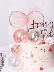 10 piezas de bolas de decoración de pastel transparentes y coloridas, bolas de deseos transparentes y coloridas para celebrar el cumpleaños, el nacimiento, el primer cumpleaños, decoración de cupcakes, decoración de pasteles DIY, perfectas para baby shower, revelación de género, boda, graduación, aniversario, decoración de pasteles, suministros para fiestas de cumpleaños, aniversario de boda y otras celebraciones