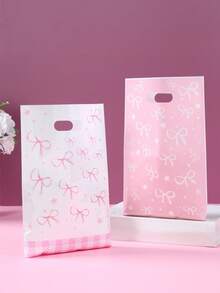 10/25/50Pcs Pink Bow Gift Bag,Gift Wrapping Bag Including 4 Styles,Tote Bag,Gift Packaging Bag,Storage Bag,Pink Bow Party Favor Bag,Pink Birthday Decorations,Baby Shower Decor,Gender Reveal Party Supplies,Bow 1st Birthday Decorations