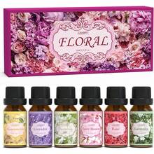 MORE BEAUTY  Kit de aromaterapia floral natural y saludable de 12 botellas, difusor y vela para crear aromas de aceites esenciales para aromaterapia, kit de regalo de aceites de aromaterapia 6x10ml - jazmín, lavanda, rosa, gardenia, sakura, madreselva.
