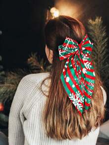 4Pcs Christmas Hair Bows Hair Barrettes With Long Tail Hairpins For Women Bowknot Hair Clips Christmas Carnival Hair Accessories For Women Ladies Decoration Party Wear Daily Wear
