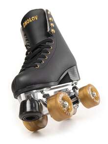 SHOLOV Offers A Pair Of Unisex Roller Skates Featuring A Luxurious Double-Layer Microfiber Leather Design. These Professional Indoor And Outdoor Quad Skates Are Suitable For Both Girls And Adults, And Make An Excellent Gift. - Black - View 7