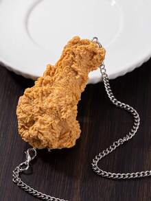 1 szt. męski naszyjnik z zawieszką w stylu hip-hopowym z imitacją ud kurczaka, skrzydełek i nuggetsów