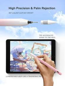 90mAh Capacity Stylus Pen With Anti-Mistouch And Tilt Sensing Features, Compatible With IPad 10 (10.9-Inch, 2022), Air 4/5/6/M4, IPad A16 (11-Inch, 2025), IPad Air 11/13-Inch (M3/M2), IPad Pro 11/12.9-Inch - Gradient Pink - Baby Pink - View 9