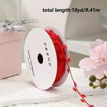 1 ROLLO Hilo de corona de estrellas doradas, cinta decorativa de 393,7 pulgadas para festival, adecuada para manualidades, empaquetado de regalos y decoración del Día de San Valentín, cinta de joyería de moda, cinta para empaquetar cajas de regalo, decoración diaria - Multicolor - Ver 13