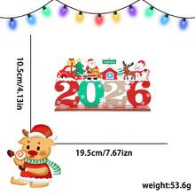 2 Peças Decoração de Mesa Criativa de Madeira Cartoon Natalina, Bonecos de Neve, Árvore, Decoração de Festa de Ano Novo