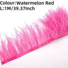 1M 8-10cm White Black Peacock Blue Ostrich Feather Trim - 3 Colors Artificial Feathers For DIY Crafts, Costumes, Wedding & Party Decorations