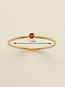 1pc 316L Stainless Steel Birthstone Ring For Woman Gold Color Simple Style Ring Festival Party Fashion Jewelry Dropshipping