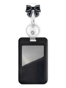 1pc ID Card Holder With Bow Retractable Nurse Badge Reel Cute Resin Bow Teacher Badge Reel For Keys Keychain Best Gift For Doctor Nurse Teacher Student Office Worker For Women Money Wallet Mini Wallet Purse Wallet Card Wallet