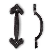 1 pieza Manija de puerta de hierro fundido negro forjado a mano, sensación de gran resistencia, textura única, duradera, manija de puerta de entrada, herraje de puerta de granero rústico