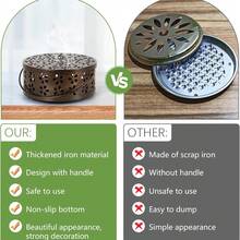 Soporte con tapa para espiral antimosquitos, soporte para usar al aire libre en campamentos, quemador de espiral antimosquitos para el hogar