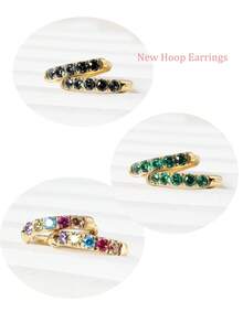 DAILI 1-6 Pairs Gold Hoop Earrings For Women 316L Stainless Steel Cubic Zirconia Hoop Earrings, Small Cartilage Hoop Piercing Earrings Tiny Huggie Hoop Earrings For Women Men 6mm 8mm 10mm 12mm 14mm 16mm - Yellow Gold - View 12